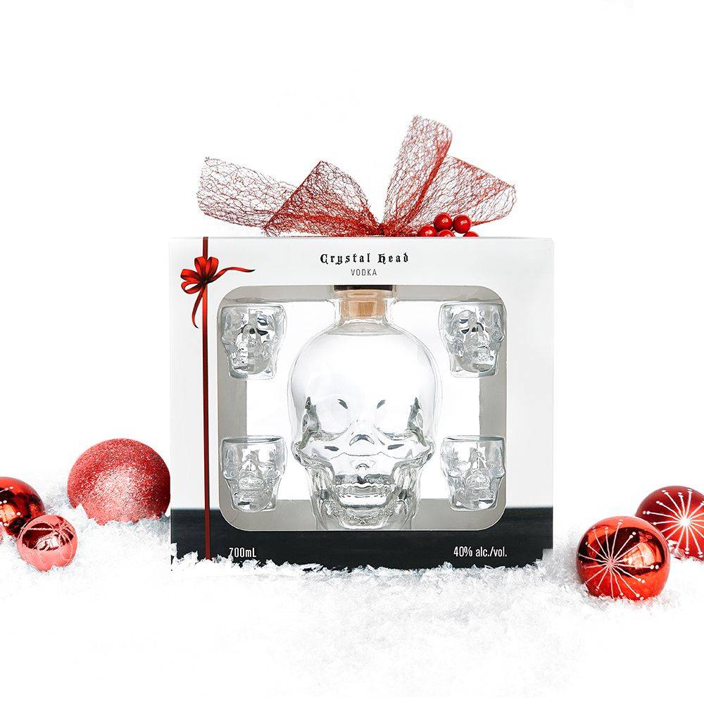 Crystal Head + 4 vasos Vodka